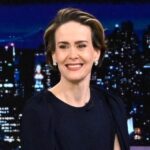 Sarah Paulson Instagram - @mssarahcatharinepaulson teaches Jimmy her vocal warm-up routine for @appropriateplay! #FallonTonight