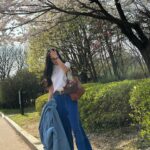 Hyomin Instagram - 벚꽃놀이는 처음이라... ❀.❀