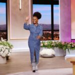Tabitha Brown Instagram - Family!!! Check me out tomorrow with my girl @iamjhud on the @jenniferhudsonshow ❤️. It’s going to be a super special show with some beautiful surprises ❤️. 
Dress from @target 
Denim Boots @stevemadden 
Earrings @simoneismith 
Hair @shaylinjoneshair 
Makeup @brandieonthebeat d
#tabithabrown #jenniferhudson #support
