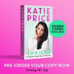 Katie Price Instagram – MASSIVE NEWS ALERT!
I’m so happy to share that this July I’m releasing my brand new autobiography, THIS IS ME. This is by far the most intimate look into my life to date, celebrating 30 years in the spotlight. I’m finally telling the FULL story behind the headlines and I’m not holding back. It’s been a journey, and I can’t wait for you all to read it. Thank you all for your support.
 
You can pre-order your copy now through link in my bio, signed copies available from @whsmithofficial. Hardback, ebook and audiobook (read by ME for the first time ever!) all available on Amazon.
 
THIS IS ME, coming 18th July x