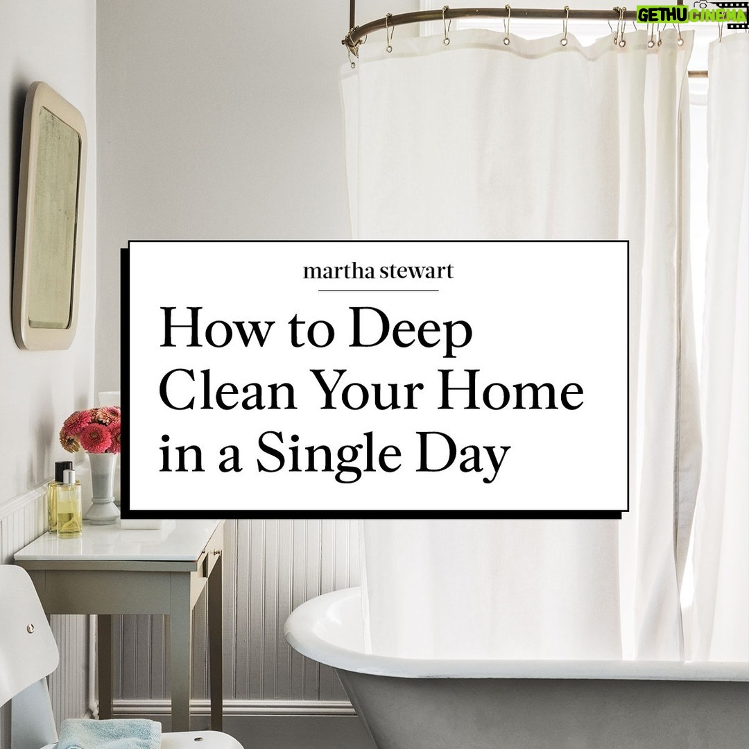 Martha Stewart Instagram - Short on time, but still want to enjoy the results of a thorough deep clean? We've got a schedule for you. Instead of scrambling to find an elusive window of time, block off an entire day to refresh your home from top to bottom. Head to the link in our bio to learn how cleaning professionals recommend structuring your day if you're ready to give this method a try.