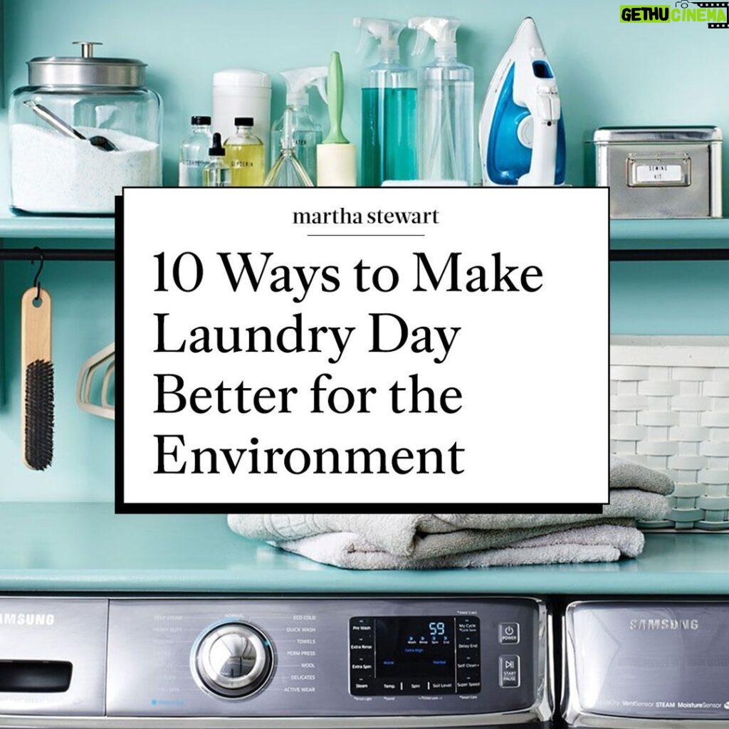 Martha Stewart Instagram - There are many ways to be more eco-friendly at home, but one key place to start is in the laundry room. There are several low-impact ways you can green up your routine, from upgrading your appliances to being smarter with your detergent choices. And as an added bonus, you'll minimize your energy bill in the process. How do you save energy in the laundry room? Let us know in the comments below and head to the link in our bio to read more laundry tips that will cut your bill and help the environment.