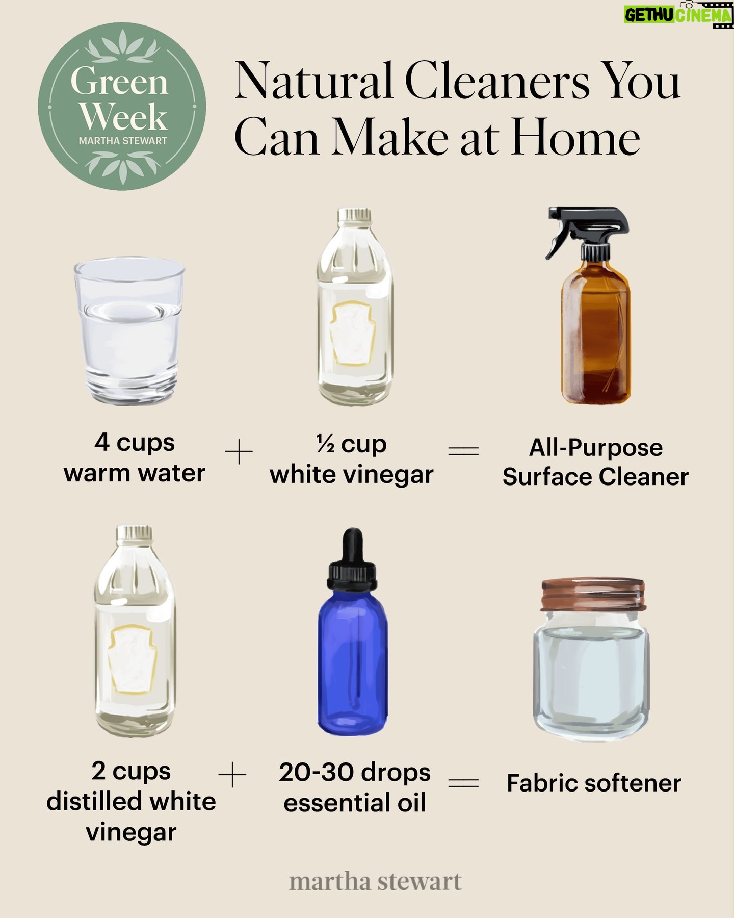 Martha Stewart Instagram - When it comes to deep cleaning your home, some of the best cleaners can be made with simple household ingredients. Store-bought methods are also effective, though many contain unnecessary chemicals that aren't really needed to get the job done. Whether you want to give your kitchen a quick clean, or take on a tougher task like removing grime from grout, these natural options will keep every area of your home sparkling. Head to the link in our bio to learn how to make more DIY cleaners.