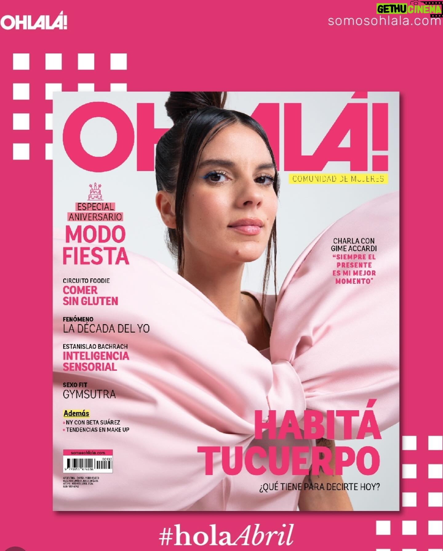 Gimena Accardi Instagram - feliz cumple @revistaohlala gracias por invitarme a ser la tapa de Abril 💘🎀