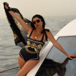 Lamitta Frangieh Instagram - Phenomenal by @vioye_us 🖤
📸 @hossamelhalwagy_photography 
.
.
.
#swimwear #swimsuitseason #yaghtinglife #summervibes #luxurylifestyle #lamittafrangieh #swimwearfashion #yaghtclub #dubai #brunette