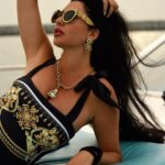Lamitta Frangieh Instagram - Phenomenal by @vioye_us 🖤
📸 @hossamelhalwagy_photography 
.
.
.
#swimwear #swimsuitseason #yaghtinglife #summervibes #luxurylifestyle #lamittafrangieh #swimwearfashion #yaghtclub #dubai #brunette
