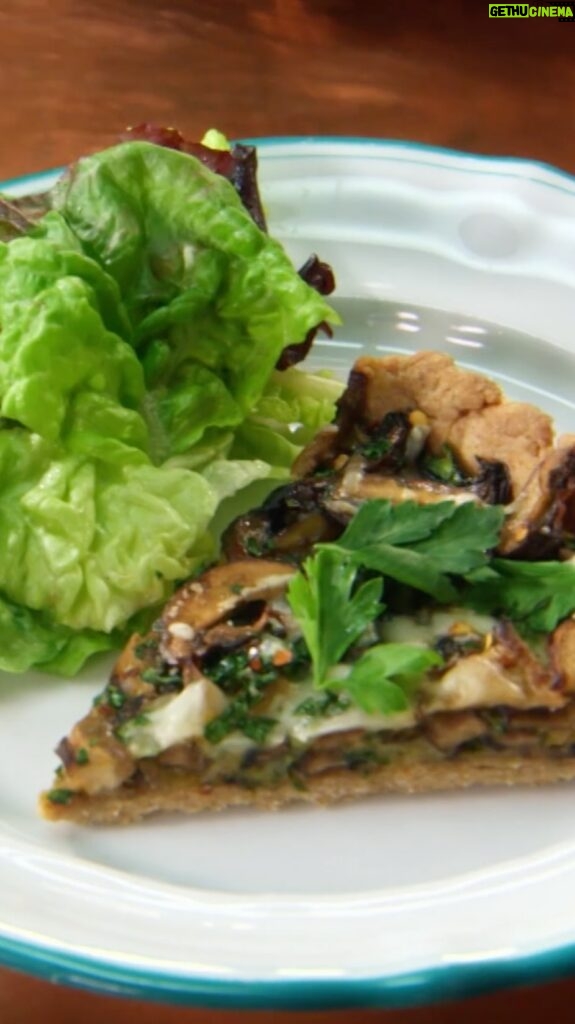 Martha Stewart Instagram - Martha’s mushroom-Gruyère tart makes a wonderful brunch entrée or vegetarian dinner. The savory dish has a crisp, cracker-like whole-wheat and olive oil crust that includes tahini, giving the tart a complex flavor. The filling is a mix of mushrooms sautéed with shallots and garlic, then mixed with Gruyère and eggs, and baked. Get the recipe at the link in our bio.