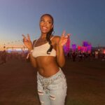 Coco Jones Instagram – In the desert looking like dessert 🦋

Shoutout my Capricorn sista @reneerapp for having me at Coachella😭