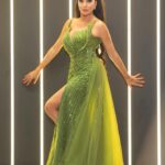 Lamitta Frangieh Instagram - When it’s time to glam 💫

Beauty by @lasirenegroup 
Dress @gio_dress 
📸 @omarhawari1 
Red carpet @sherif_thomas_official 

.
.
.
#redcarpet #longdresses #ladyingreen #dubai