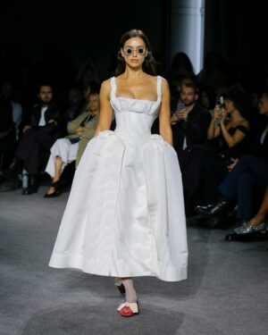 Vivienne Westwood Instagram - @irinashayk wears a corseted bridal gown in silk moire, from the Andreas Kronthaler for Vivienne Westwood Spring-Summer 2024 collection.⁠
⁠
#AKVWSS24