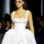 Vivienne Westwood Instagram – @irinashayk wears a corseted bridal gown in silk moire, from the Andreas Kronthaler for Vivienne Westwood Spring-Summer 2024 collection.⁠
⁠
#AKVWSS24