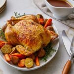 Martha Stewart Instagram – This roast chicken recipe is a classic for a reason: It’s simple, succulent, comforting, and versatile, with golden-brown crackling skin and juicy, tender meat. It’s often been said that the ultimate test of a chef (or a home cook) is their ability to make a perfect roast chicken—because simplicity is not always easy. There are many ways to make a delicious chicken … and even more ways to make it not quite as good as it could be. Head to the link in our bio to learn Martha’s tips for making the juiciest roast chicken. 📷: Grant Webster