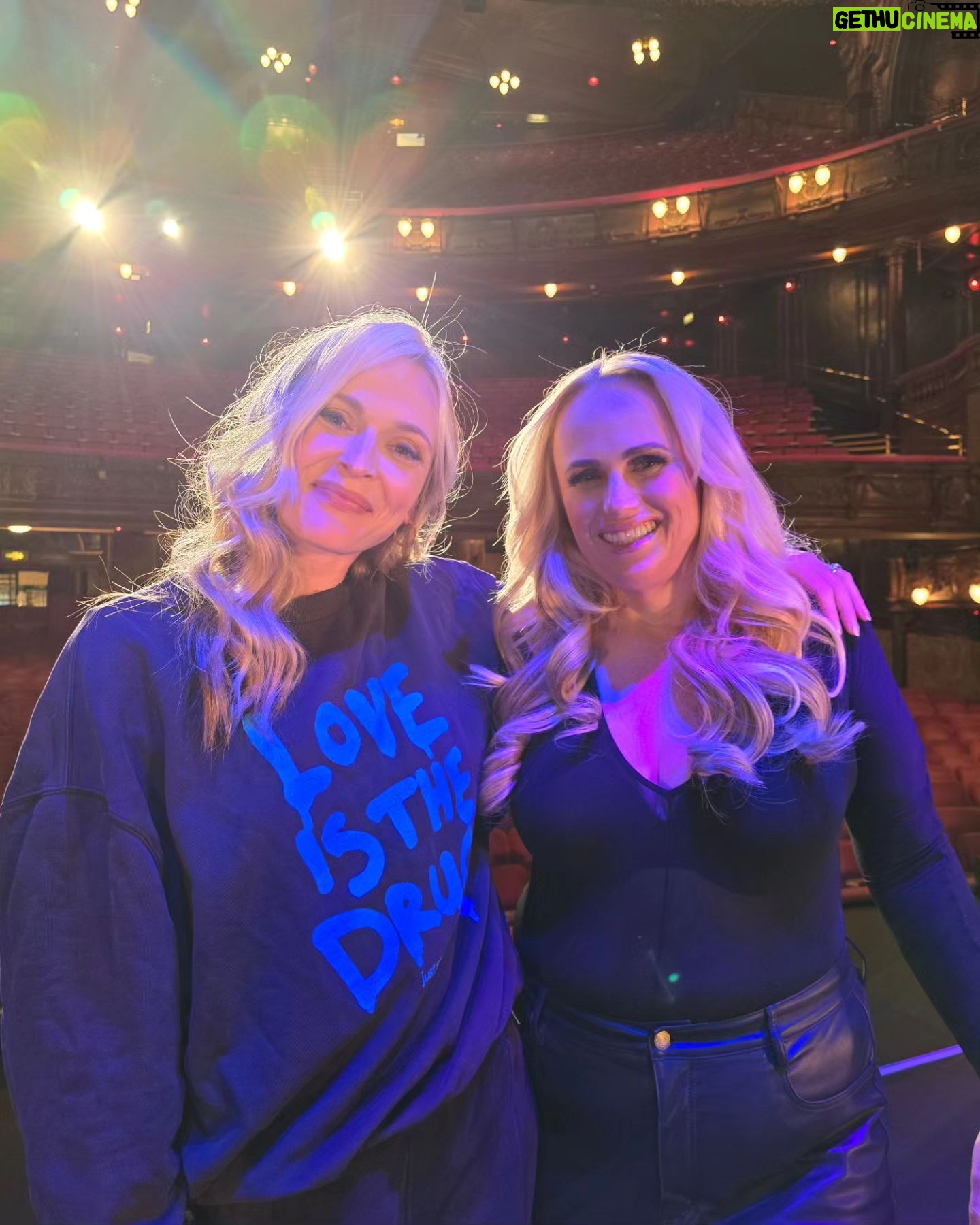 Fearne Cotton Instagram - Rebels without a cause.
Last night at the London Palladium with the sensational @rebelwilson 💜
We had a blast chatting through Rebels memoir and answering audience questions.
It also served as a good warm up for the @happyplaceofficial podcast episode we are recording this week. You'll be able to hear it MONDAY! 🥳