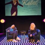 Fearne Cotton Instagram - Rebels without a cause. 

Last night at the London Palladium with the sensational @rebelwilson 💜

We had a blast chatting through Rebels memoir and answering audience questions. 
It also served as a good warm up for the @happyplaceofficial podcast episode we are recording this week. You'll be able to hear it MONDAY! 🥳