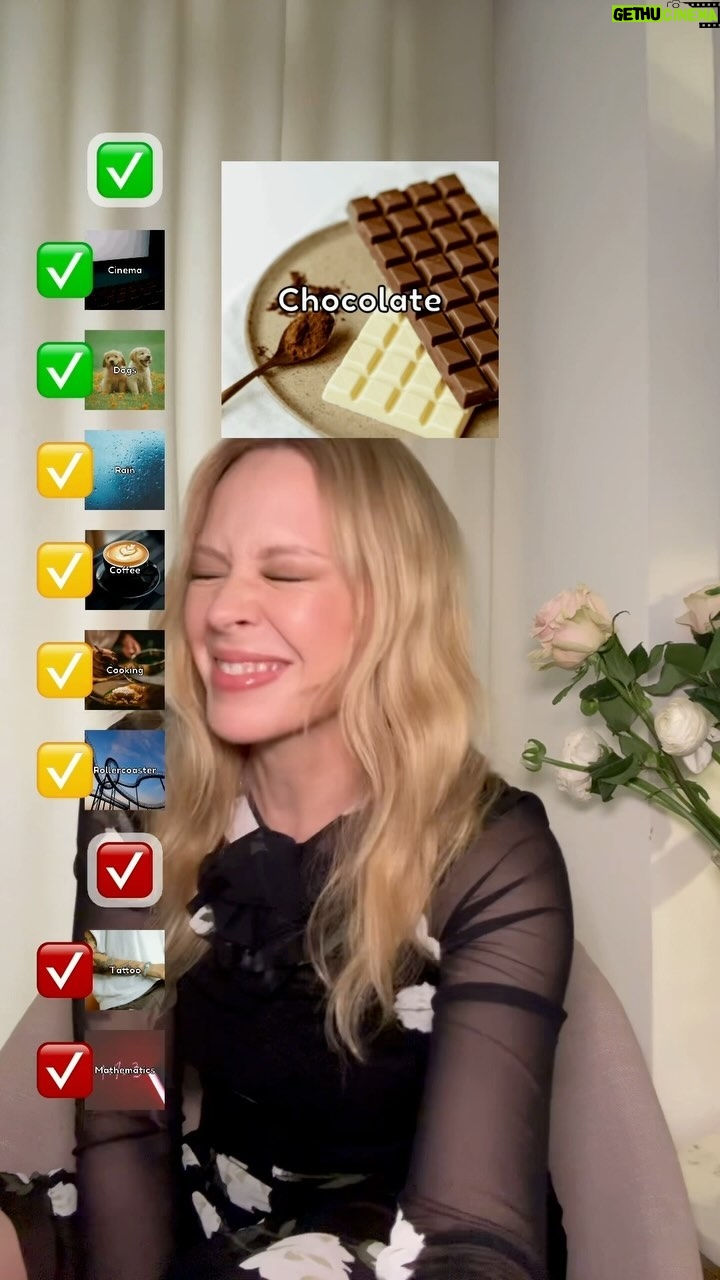Kylie Minogue Instagram - The list 😳😵💫😬 THE LIST! Hhahhaa, the internal conflict ☕️🍫!!