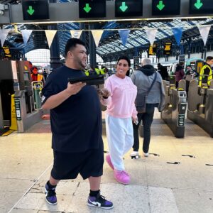 Katie Price Instagram - Harvey’s favourite 🚊 @officialmrharveyprice so happy when we visit the trains together💚