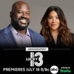 Gina Rodriguez Instagram - 13 true or false questions. A $1 million jackpot. Watch #Lucky13, with co-hosts Shaquille O’Neal and Gina Rodriguez, July 18 on ABC! Stream on Hulu.