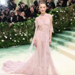 Phoebe Dynevor Instagram - What an absolute honour to attend The Met wearing custom @victoriabeckham. It was a DREAM to watch her and her incredible team create this dress in time for this epic night 🌸 thank you @nicky_yates thank you @gertielowe @charlottetilbury @sofiatilbury @davidvoncannon