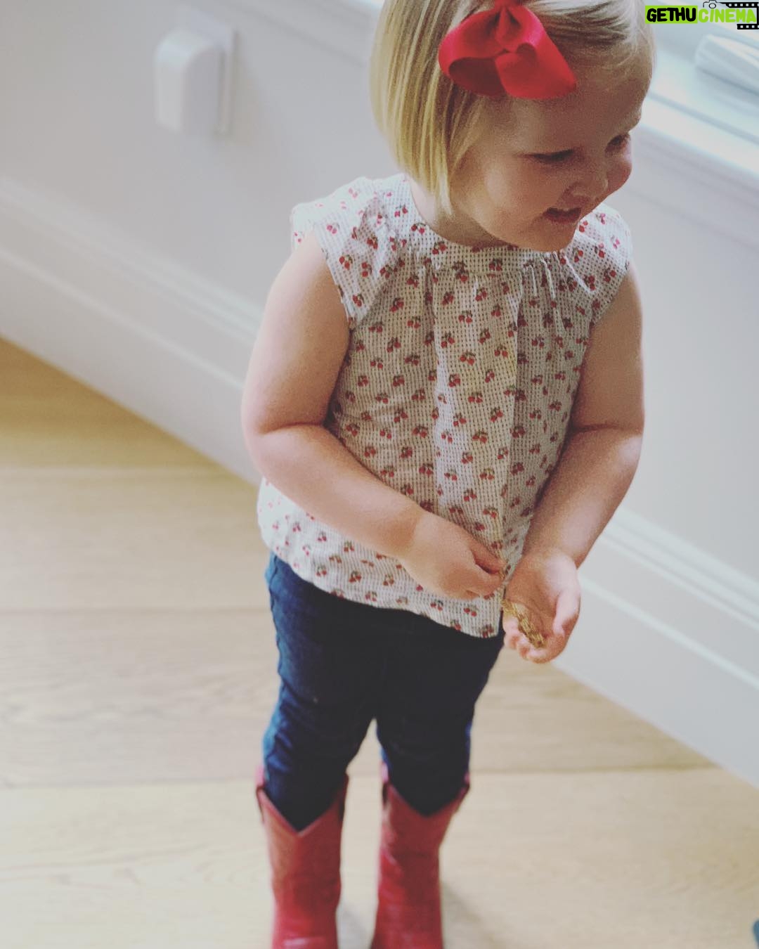 Jessica Capshaw Instagram - Sometimes the cute factor is too high for me to function!!! And currently obsessed with red cowboy boots handed down from two sisters...24/7 ready to party. Love her so much!!! #JKG