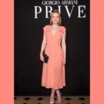 Dakota Fanning Instagram - 🍑 I had such a beautiful evening at the @armani show tonight in Paris! Thank you for having me ! 🍑 #GiorgioArmaniPrive #armani