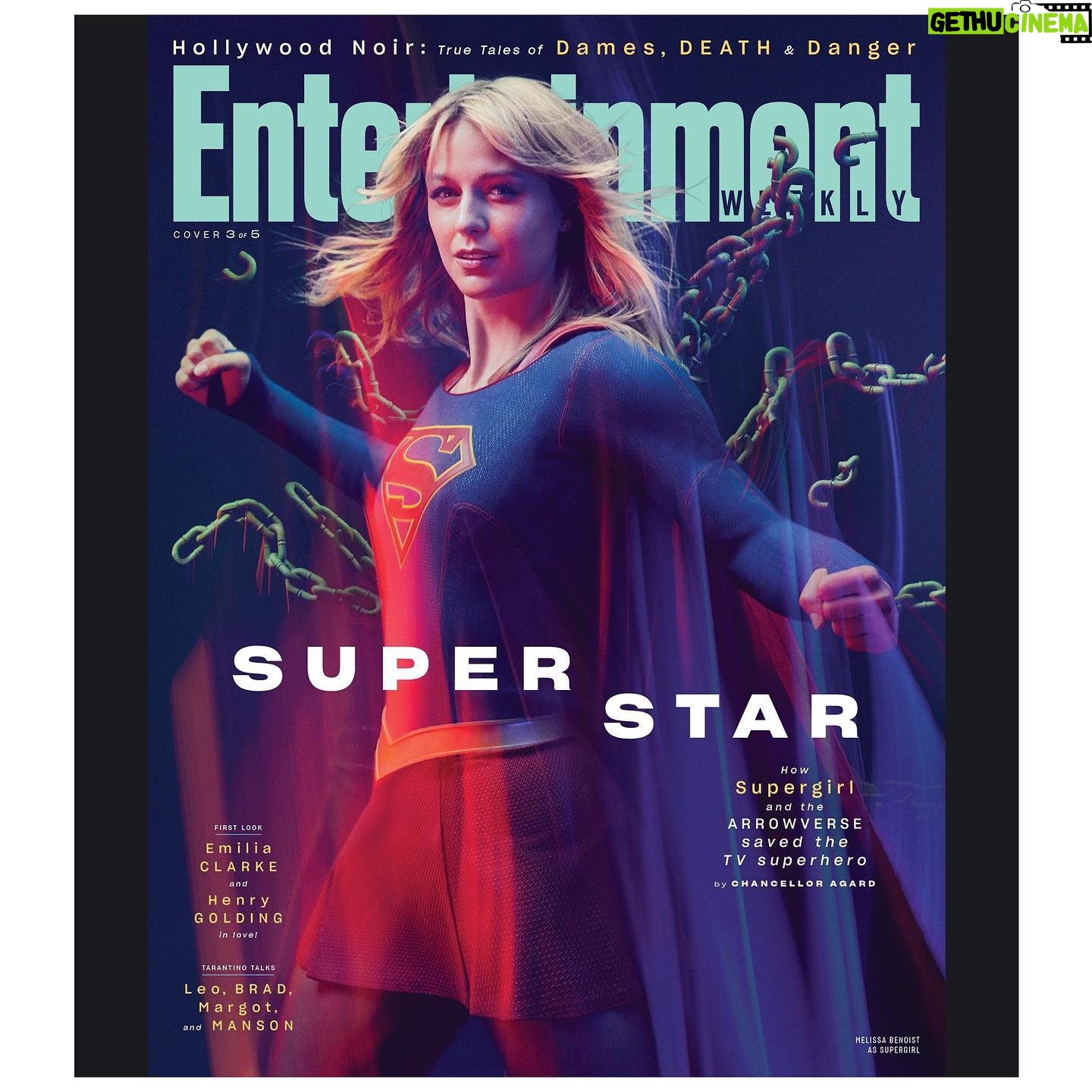 Melissa Benoist Instagram - Wow what a cool story and TV universe to be a part of. thank you @entertainmentweekly for featuring the arrowverse 💚 Breakin’ through those kryptonite chains! @supergirlcw