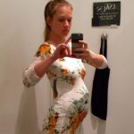 A.J. Cook Instagram - Happy #bump day! Yes I'm in a fitting room trying to figure out what the hell to wear to a wedding while in my third trimester. Good times. Don't forget to watch the season finale of #CriminalMinds tonight at 9pm. Can JJ keep her secret any longer??!?!!!