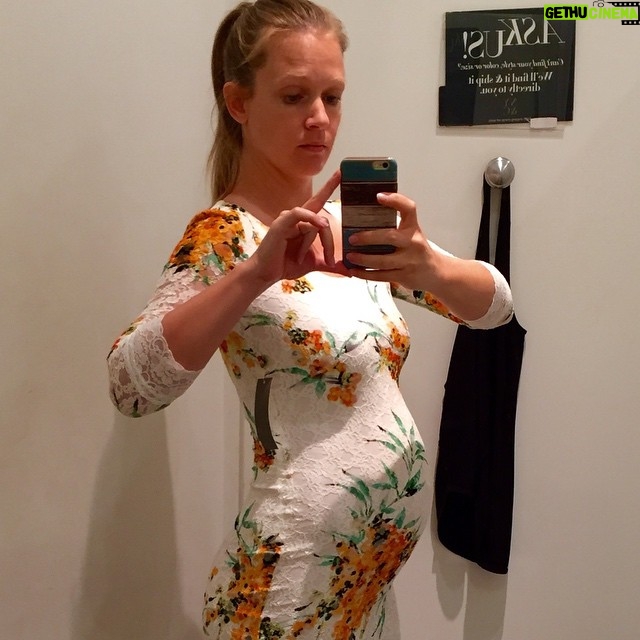 A.J. Cook Instagram - Happy #bump day! Yes I'm in a fitting room trying to figure out what the hell to wear to a wedding while in my third trimester. Good times. Don't forget to watch the season finale of #CriminalMinds tonight at 9pm. Can JJ keep her secret any longer??!?!!!