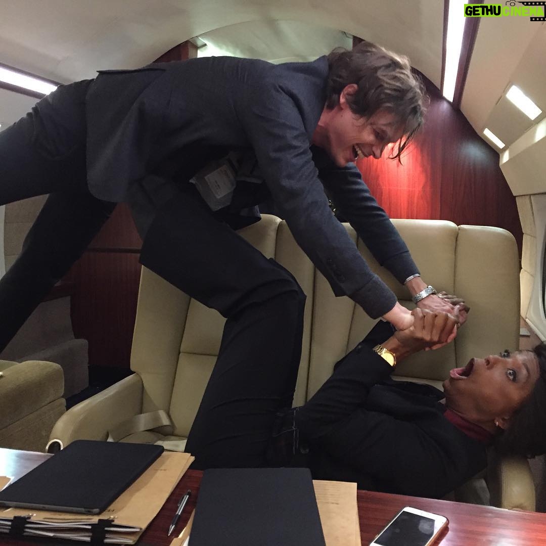 A.J. Cook Instagram - Flying in the jet with @gublergram and @aishatyler