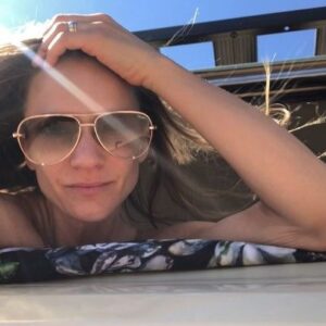 A.J. Cook Instagram - The warmth of the sun. The wind in my hair. A long dirt road to nowhere. #enjoythejourney #moments #exploretocreate #wagoneer #happyplace #toomanyhashtags