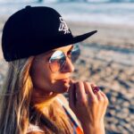 A.J. Cook Instagram - So many #favorite things captured in one photo. The beach. Golden hour. My ring made by @scottjamesjewelry 💗. My cheap $10 sunglasses. My extremely comfy @waltersky.co flexbill hat. (Coming soon....😉) And finally, the feeling of gratitude and absolute peace displayed on my face.✌🏼☺️ #worldoceansday #liveyourlife #loveyourlife