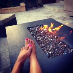 A.J. Cook Instagram - Toasty toes.