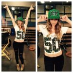A.J. Cook Instagram – Rocking my new limited edition Tee Featuring NFL CFDA Bespoke Footballs 4 Charity. Bid nfl.com/auction @nflfanstyle #sb50footballs @nfl