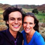 A.J. Cook Instagram - The Gube and I trying to stay cool on set. Unfortunately, even the breeze was warm.