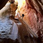A.J. Cook Instagram - Dropping into the belly of the beast. Don't be jealous of my super technical thigh-high canyoneering socks. #gamechanger #nature #utah 😘@nathanandy