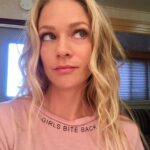 A.J. Cook Instagram - I wore this shirt yesterday and this was the conversation between my hubby and I when he saw it... Hubby: "Really? A t-shirt with a slogan on it." Me: "huh????" Hubby: "Come on, babe. You're better than that." Me:"But what if I'm not?" Hubby:bows head and takes a moment of silence. #sorrynotsorry #girlsbiteback #marriage @nathanandy