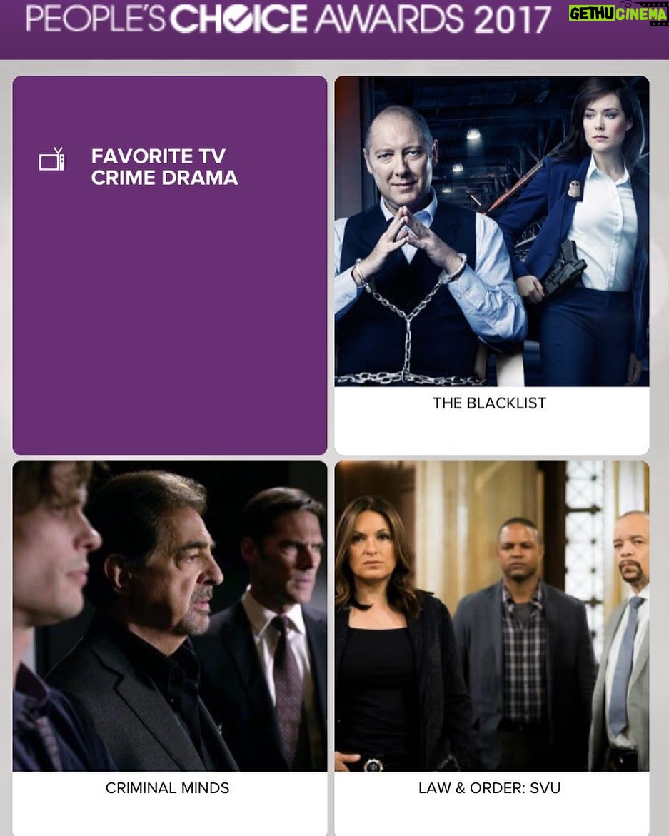A.J. Cook Instagram - Hey guys! It's that time of year again when we get nominated for a #peopleschoiceawards and don't win!!!!! So vote! Or don't. It's cool. 😜 #criminalminds #vote #season12