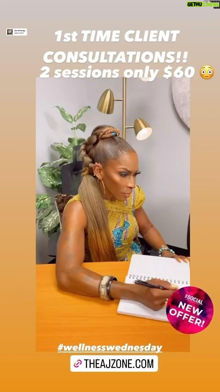 A.J. Johnson Instagram - ๐จNEW OFFER!!๐จ Itโs #wellnesswednesday yโall!!!โบ๏ธ๐๐พ Because being healthy should not make you broke!! ๐๐๐คท๐ฝโโ๏ธ FIRST TIME CLIENT CONSULTATIONS PACKAGE Two, 30 minute sessions for ONLY $60. Click the link in bioโ๐พ Letโs Talk!๐ค๐