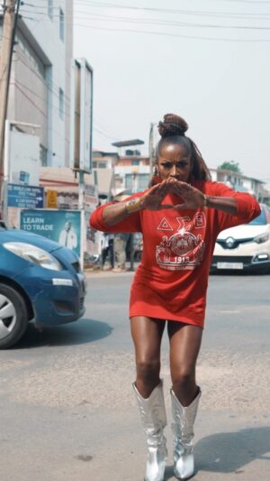 A.J. Johnson Instagram - ME: I’m #HKMADE and I’m sooo proud to spend another DELTA SIGMA THETA FOUNDERS DAY in AFRICA, serving, that I wanna step in the street!!!!🤷🏽‍♀️😝😝🙌🏾🙌🏾🔺🇬🇭😝😝😝🤸🏾‍♂️🤸🏾‍♂️

SORORS: 🗣️DO IT AND SEND THE VIDEO AJ!!!🙌🏾😝🔺🔺🔺

I’m in #Ghana sending all my  #FoundersDay love to all my sorors worldwide… we are dynamic DELTAS of #DST!!!🥰❤️🔺🙌🏾
Ooooo-OOOOP!!!!❤️🔺🙌🏾🙌🏾🙌🏾
Thank you @flyshoeboutique for my stepping boots😝🙌🏾🔺❤️

🎥 @freddahe 

#DST
#13
#NET31THECHOSEN
#J13
#AOML
