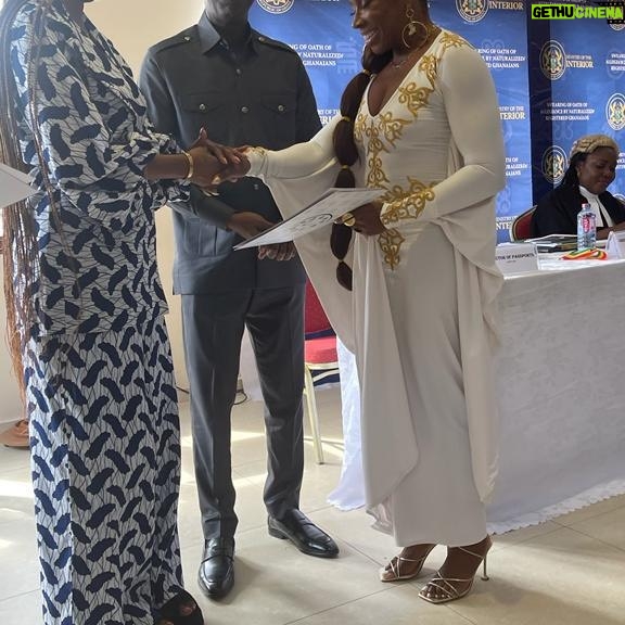 A.J. Johnson Instagram - I had to get still… take some time for me…to just… sit…absorb it. Sometimes God’s yes is soooo big and powerful it quiets me. 🤯😳 I’m honored. I’m humbled. I’m excited that God, the ancestors and Ghana saw me worthy. 🥰🙏🏾🇬🇭Thank you President Nana Akufo-Addo, @nakufoaddo for your belief in me, Nadia, @queennad_5b for your support, partnership, creativity, inclusion and passion to bridge with me. Dr. Erieka Bennett, @ambassadoreriekabennett President of DAF, your teachings, love and loyalty are a prayer answered🙏🏾❤️ @boriskodjoe @nicoleariparker @badassboz you already knowwwww… you were my beginning - my introduction to Ghana and I thank God for you daily😘🙏🏾🇬🇭. @kdada2 thank you for being you in my life. Only 1 thing to say friend-#orderedsteps🦶🏽and my sisters @coachcassfit @debbs_bjuku you are the definition of family. I love you for embracing me into the culture with such dedication and trust. My team, @360gradsecurity, @roycegallery @freddahe I dont move without you and I’m grateful to call you family.😘 To those of you who have followed my journey, I Thank YOU for your wind as you helped me fly higher with a tireless passion to be an example of what returning home can be. So now….I pray for anyone wanting to come home.. that I have inspired you to stop waiting.. do it. Save me a hug when you get to Ghana!! THIS is #thebridgetobetter 🥰🙏🏾🇬🇭 🎥 @freddahe