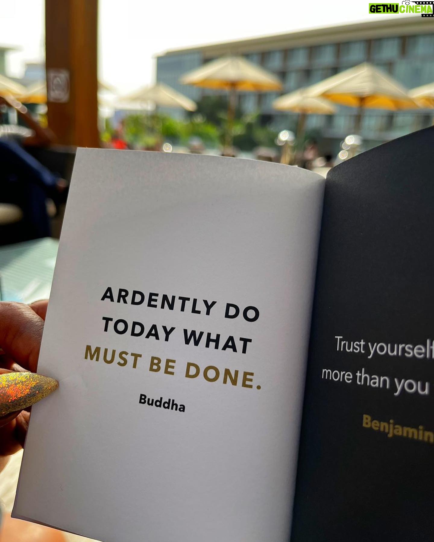 A.J. Johnson Instagram - It’s day 11 of 2023… What conversations are you having with yourself? What food are you feeding your mind and your soul? The best way to empty the negative self talk is to replace it with positivity!! TODAY… find the tools that you can reach for to celebrate yourself!! ( thank you @lissabediako 😘) Take even 5 minutes DAILY to pour greatness into yourself!! Confirm how amazing and awesome you are.. because if you don’t believe it- wAlk it- talk it.. honor it.. don’t expect anyone else to. ❤️AJ AKUA Glasses @sheecsoul 😎😘 Cape @fadiwax Never full bag @louisvuitton Cabana @kempinski Peace Ghana❤️🇬🇭 #wcw #elevation #awomanwithglobaloptions #wellness #wellnesswednesday