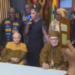 A.J. Johnson Instagram - The fight to respect and honor Viola Fletcher (109yo)and her brother Red (102) should be non existent. What they have lived through should be honored with reparations. It is disgusting and globally embarrassing that their case to receive reparations for the #TulsaraceMassacre has been dismissed. 🥲😡 Dismissing this case does NOT dismiss them nor our history. I thank God that Ghana has honored them with dual citizenship in their lifetime. 🙏🏾❤️🇬🇭 Please help me send them love! @ambassadoreriekabennett @diasporaaffairs.ghana @diasporaafricanforumofficial @ghanatourismauthority