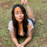 Aanchal Munjal Instagram – This Holi was ultra special in a lot of ways 💛🧡🤍💙
Featuring the love of my life in the last pic 🧿❤️