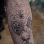 Aaron Rodgers Instagram - First tattoo. From the 🐐 himself @balazsbercsenyi Grateful for his mastery and friendship 💪🏼❤️ 🇭🇺 There’s a deep and meaningful story and connection to absolutely each element of this art piece, and I’ll share a little more about that one day. For now, just thankful for @balazsbercsenyi and his patience and artistry. #tattoo #astrology #theelements #
