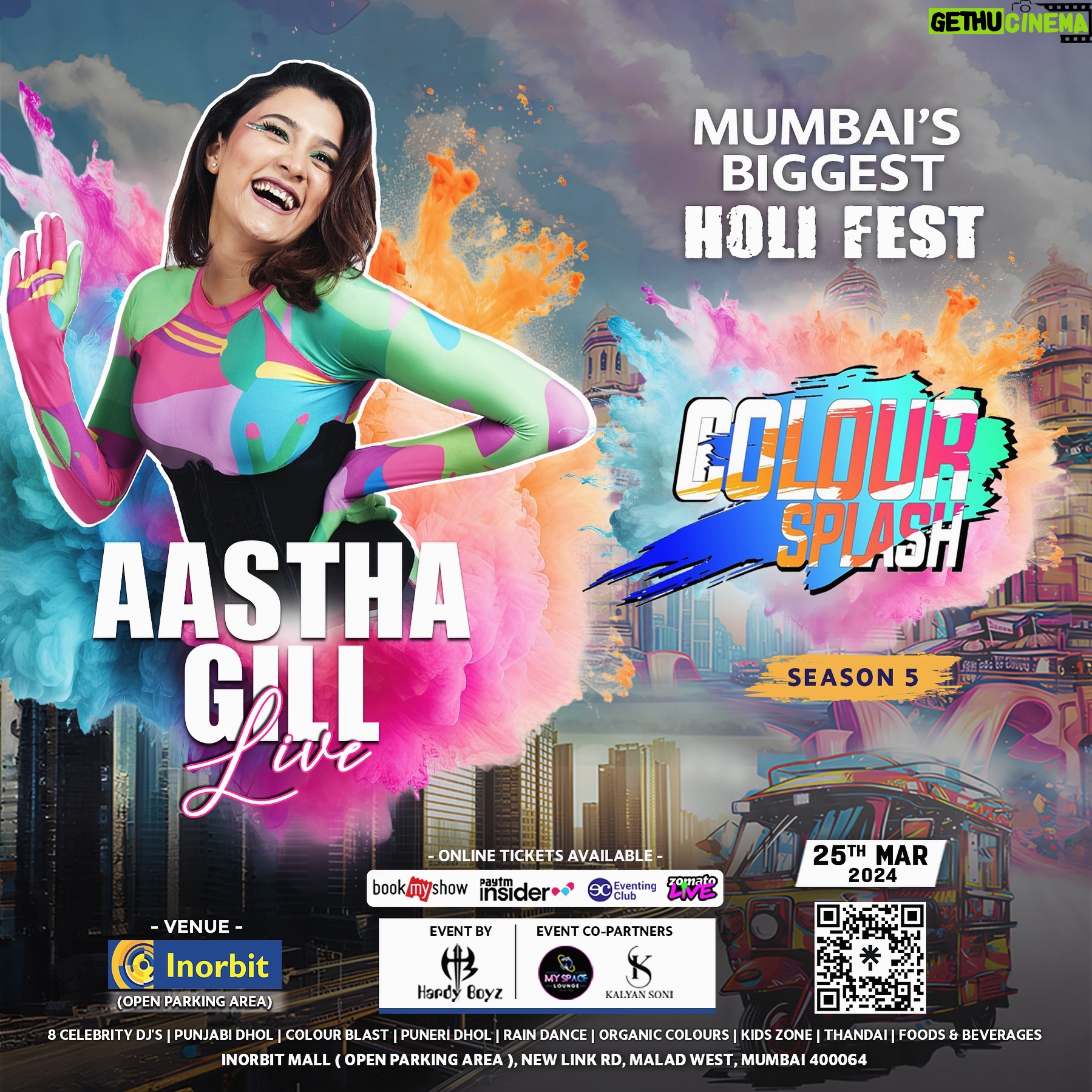 Aastha Gill Instagram - Wassup Mumbaikars, i am coming to celebrate my favourite festival Holi at @coloursplashfest on 25th March 2024 only at Inorbit mall (Malad ) Open Parking Area 10 am onwards, Secure your tickets from the link in the bio, See you all ✌️✌️ #aasthagill #aasthagilllive #agog #holi #HoliMumbai #HoliFestival #MumbaiEvents #HoliVibes #FestivalOfColors #holi2024