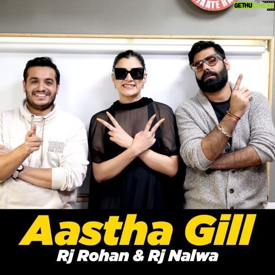 Aastha Gill Instagram - Aastha Gill will never forget her Paris trip, but why so?? Find out in this candid session with RJ Rohan and RJ Nalwa. Tune into RED FM to groove on Aastha's latest track "Ve Mai Kehna" #kadaklaunde #redfm #bajaateraho