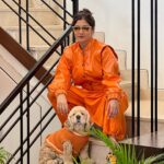 Aastha Gill Instagram – Tippy tippy tap, what colour you want? 
🧡➡️❤️➡️💗➡️💛

#AasthaGill #BellaGill #AGOG #twinningiswinning #twinning #cockerspaniel