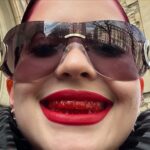Abby Roberts Instagram – is there something in my teef?🩸 @chenpengstudio
