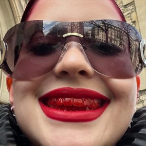 Abby Roberts Instagram - is there something in my teef?🩸 @chenpengstudio