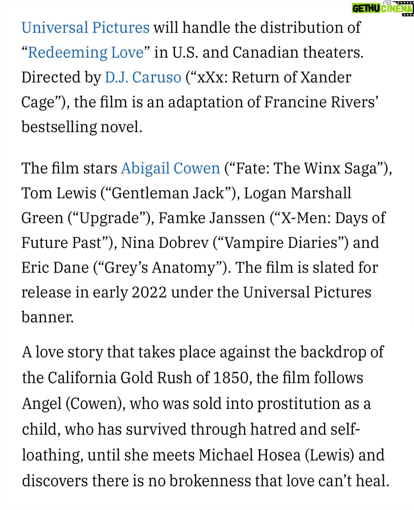 Abigail Cowen Instagram - More than we could have asked for! So excited for you all to see this. I think it’s really special. 🤍 @d.j.caruso @universalpictures