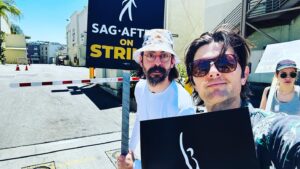 Adam Scott Instagram - @sagaftra & @wgawest @wgaeast will not provide our services until a fair deal is reached.  Ball is in your court, AMPTP: you know what you have to do, and it’s not that hard.